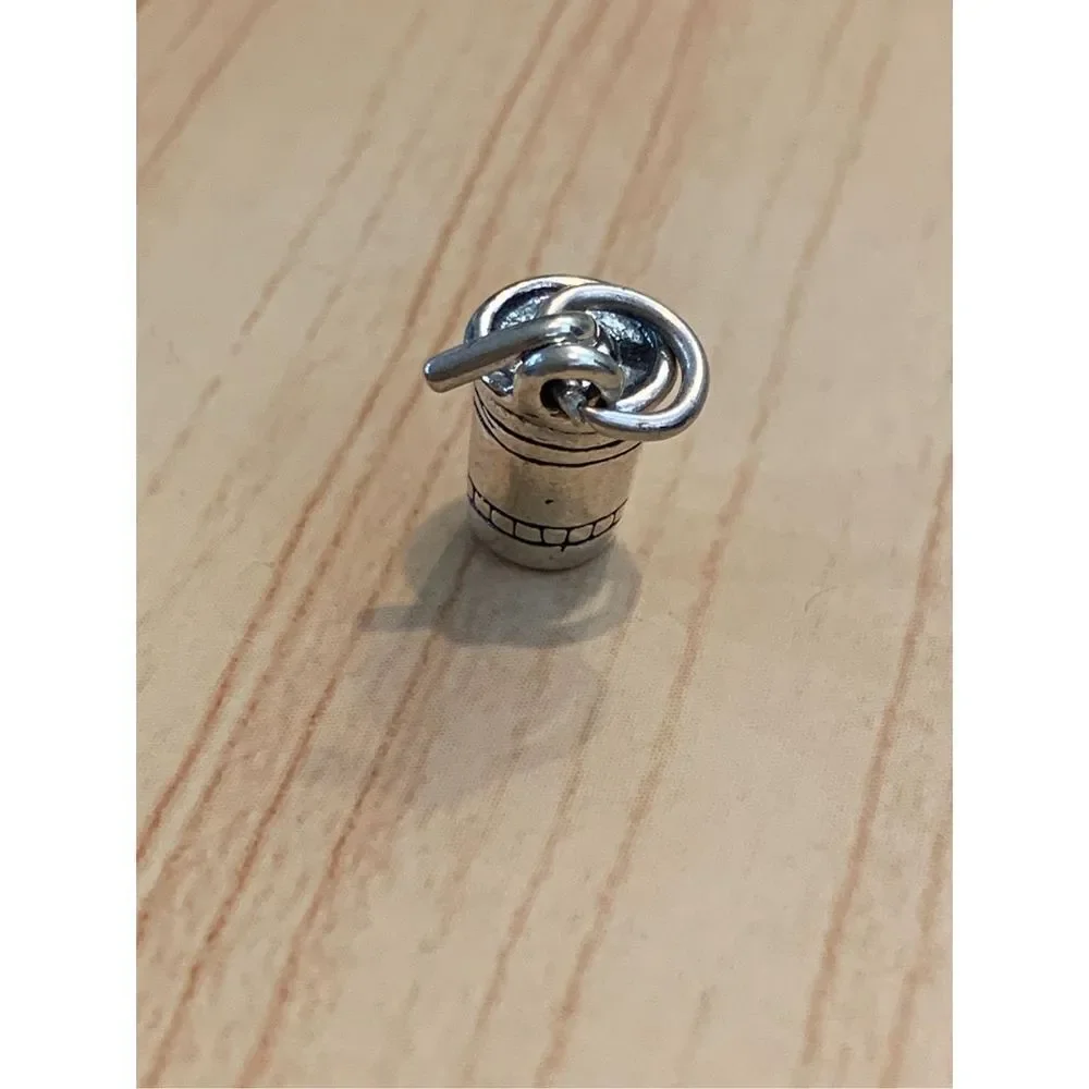 .925 Drinking Cup with Straw Sterling Silver Jewelry Charm
